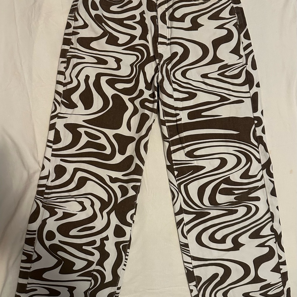 SHEIN Brown and White Patterned Joggers